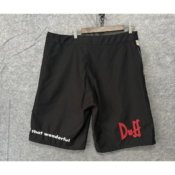 Simpsons Duff Beer Shorts Mens Size XL Black Calhoun Sportswear Drawstring - Picture 3 of 8
